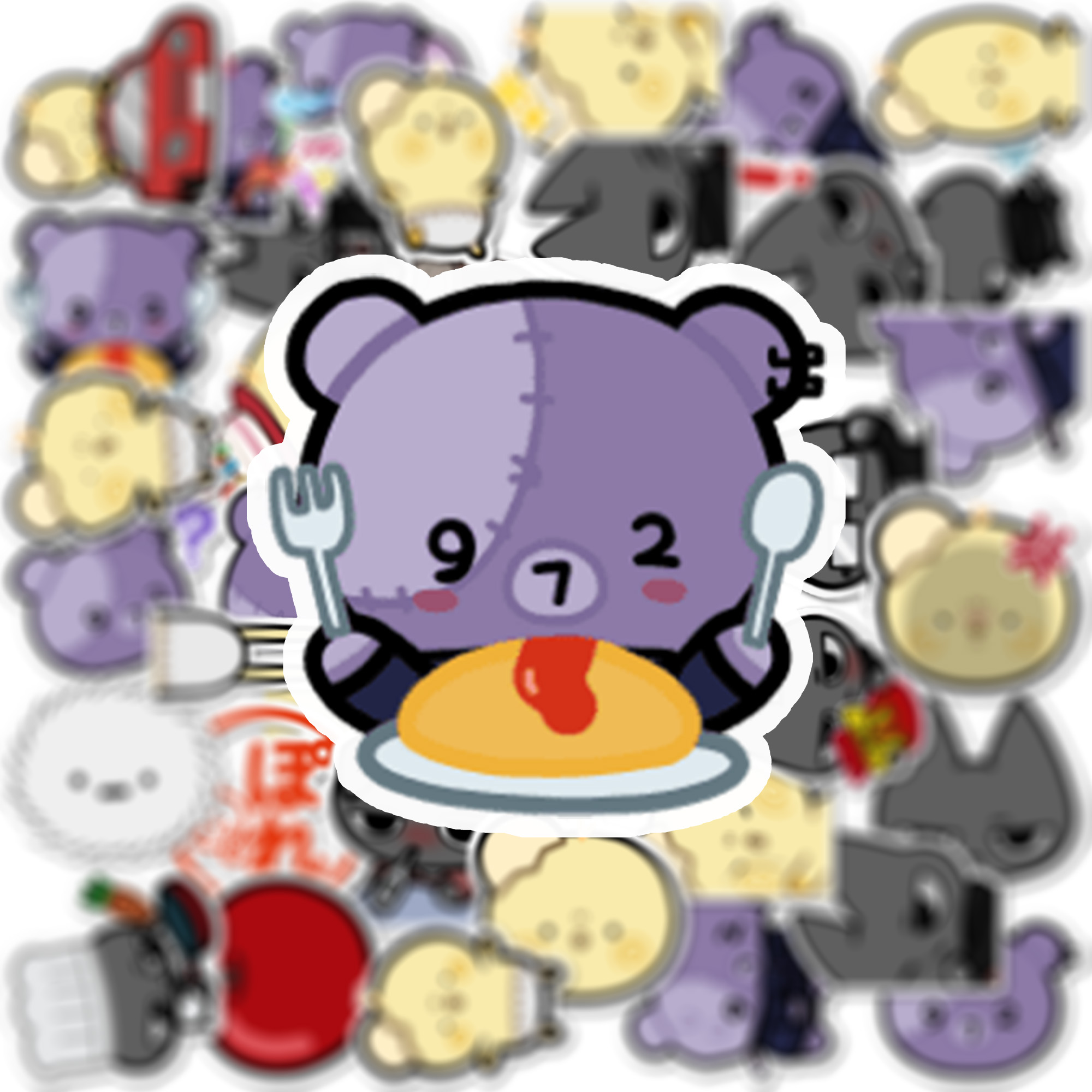 Sticker Luggage Decorative - 40 قطعة من ملصقات الدب الفنية