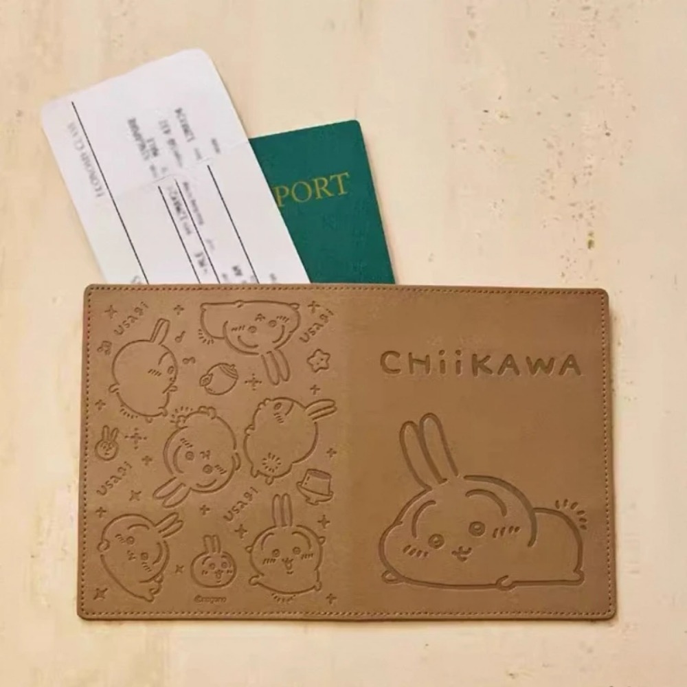 Travel Accessories For Japan - بطاقة أمتعة جلدية كاواي مطبوعة بالذهب