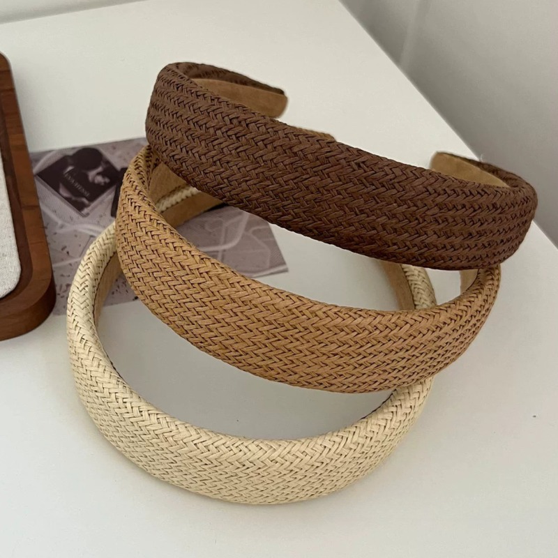 Travel Accessories For Elderly - عصابة رأس منسوجة من القش بتصميم