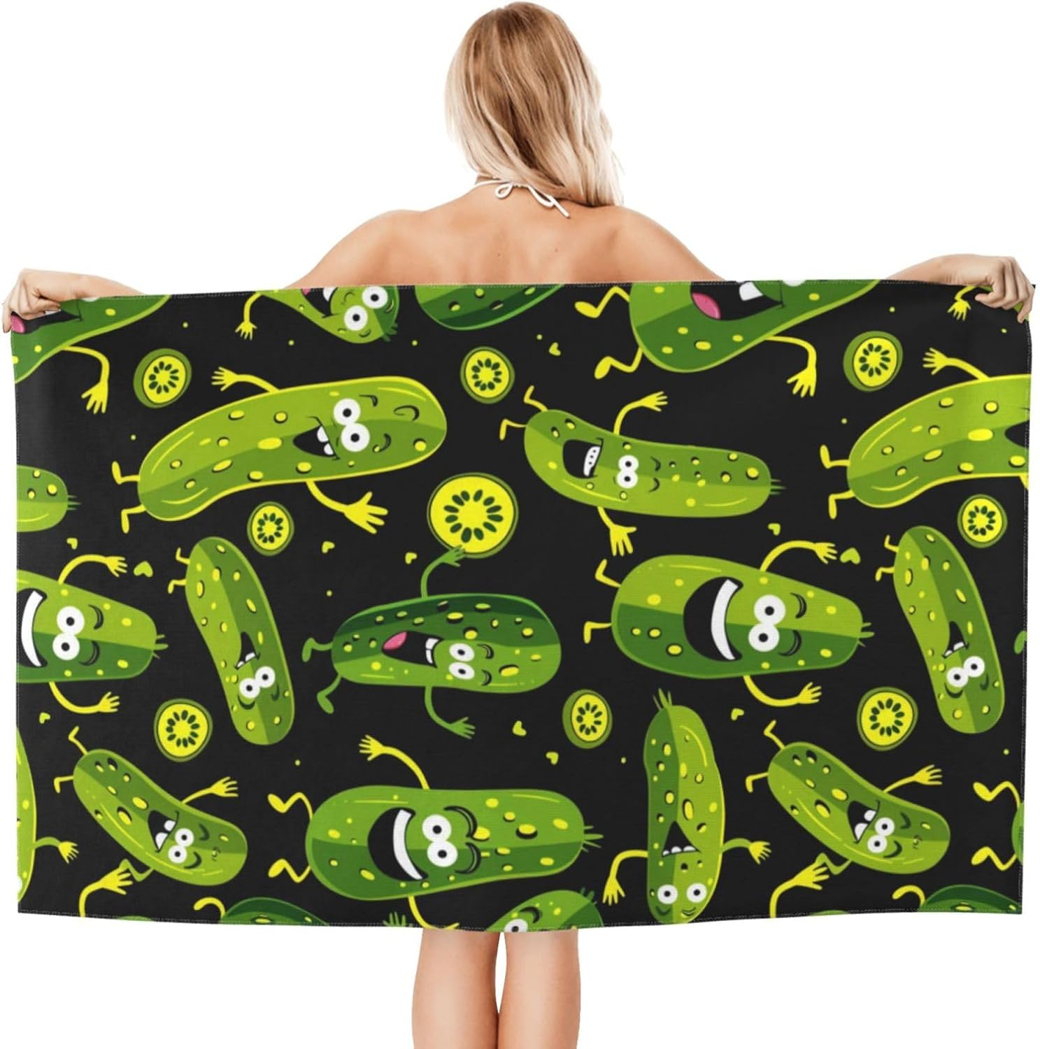 منشفة شاطئ مضحكة على شكل خيار، - مراجعة Travel Towel Quick Dry وسعره