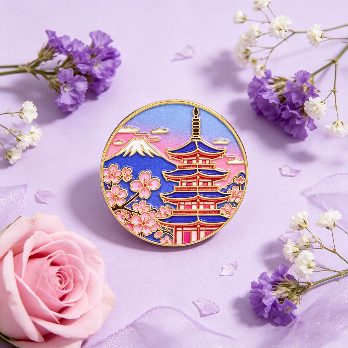 دبوس مينا بتصميم زهرة الكرز ال - مراجعة Travel Accessories For Japan وسعره