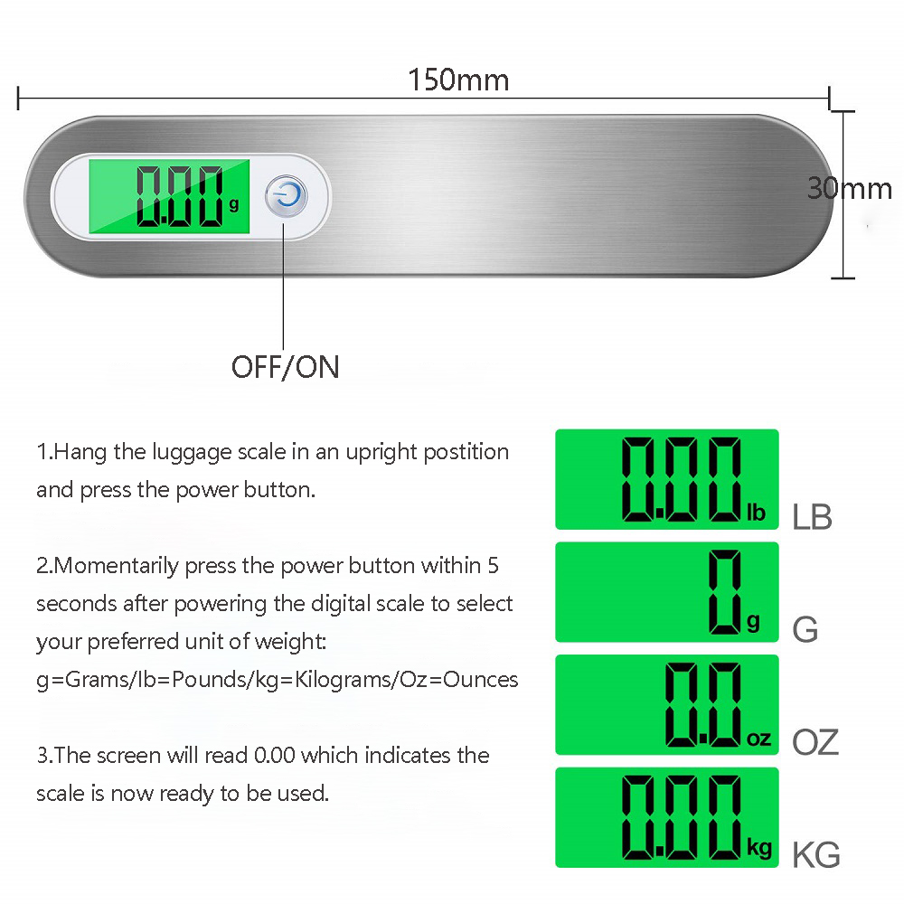ميزان معلق رقمي محمول مع حزام  - مراجعة Luggage Scale Hanging وسعره