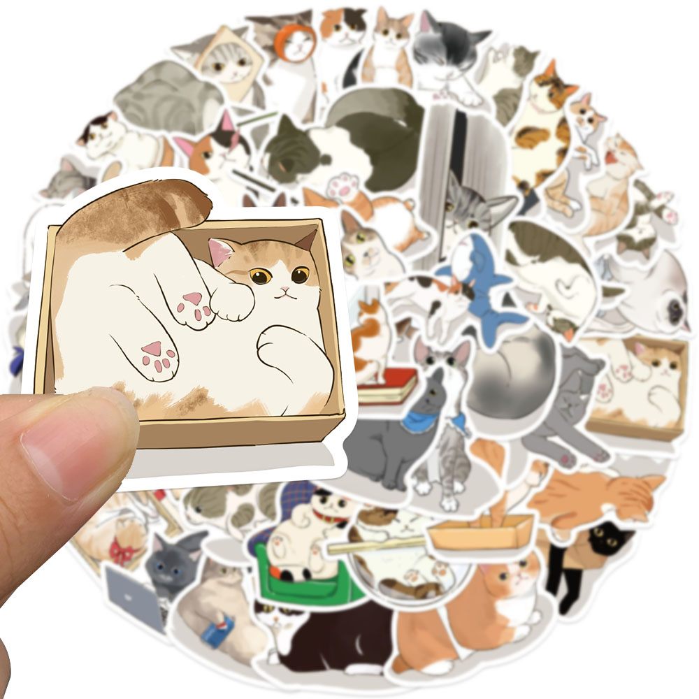 50 قطعة لطيف Gaze القط ملصق ال - مراجعة Sticker Luggage Decorative وسعره
