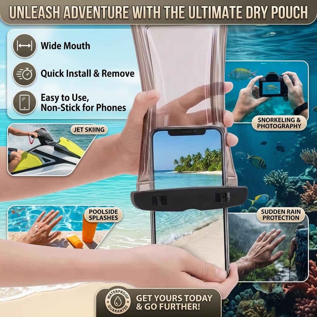 حافظة هاتف مقاومة للماء شفافة، - مراجعة Travel Accessories Bag وسعره