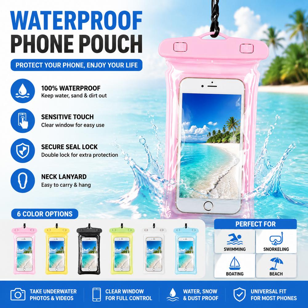 حافظة هاتف مقاومة للماء شفافة، - مراجعة Travel Accessories Bag وسعره