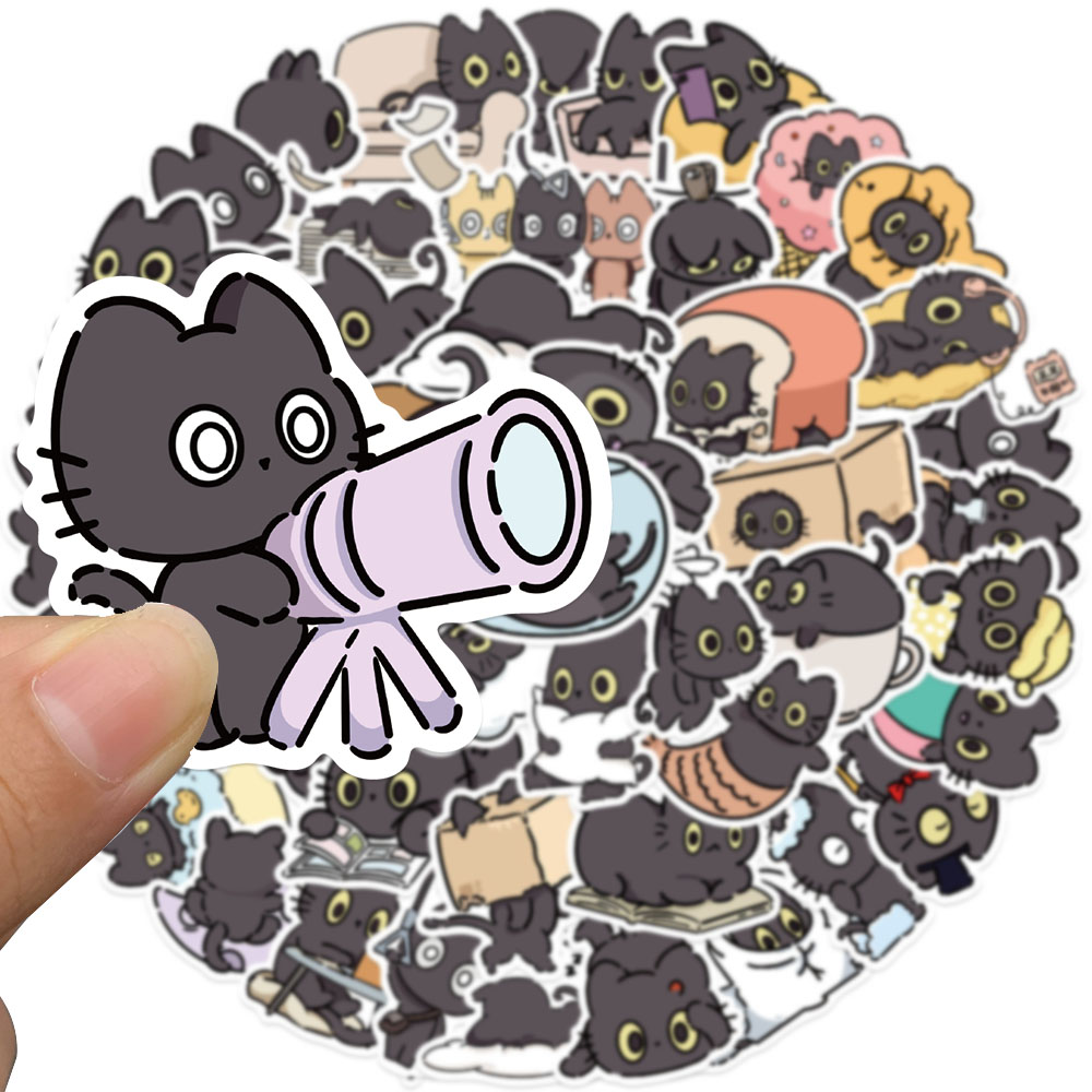 50 قطعة القط المشاغب ملصق مضحك - مراجعة Sticker Luggage Decorative وسعره
