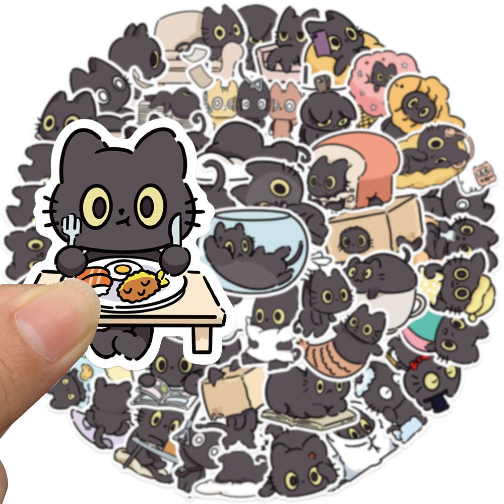 50 قطعة القط المشاغب ملصق مضحك - مراجعة Sticker Luggage Decorative وسعره