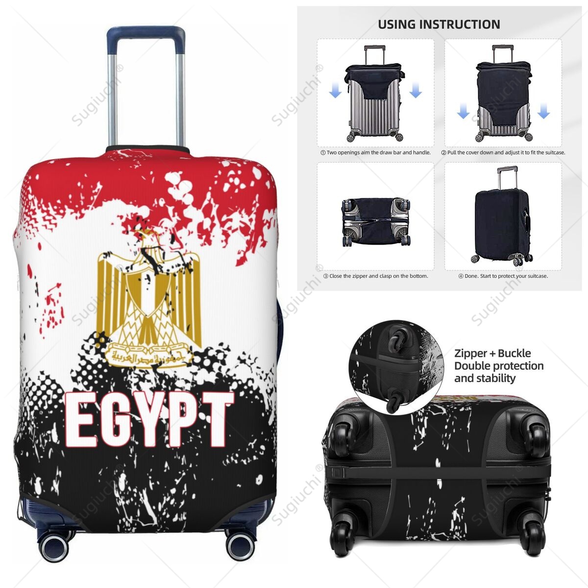 علم مصر غطاء الأمتعة حقيبة مرو - مراجعة Travel Accessories Egypt وسعره