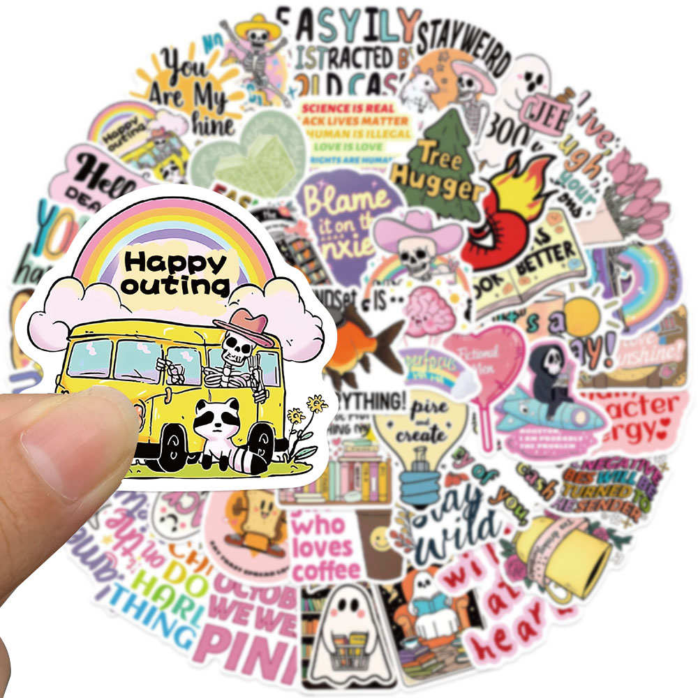 50 قطعة ملصق عالمي كرتوني مضحك - مراجعة Sticker Luggage Decorative وسعره