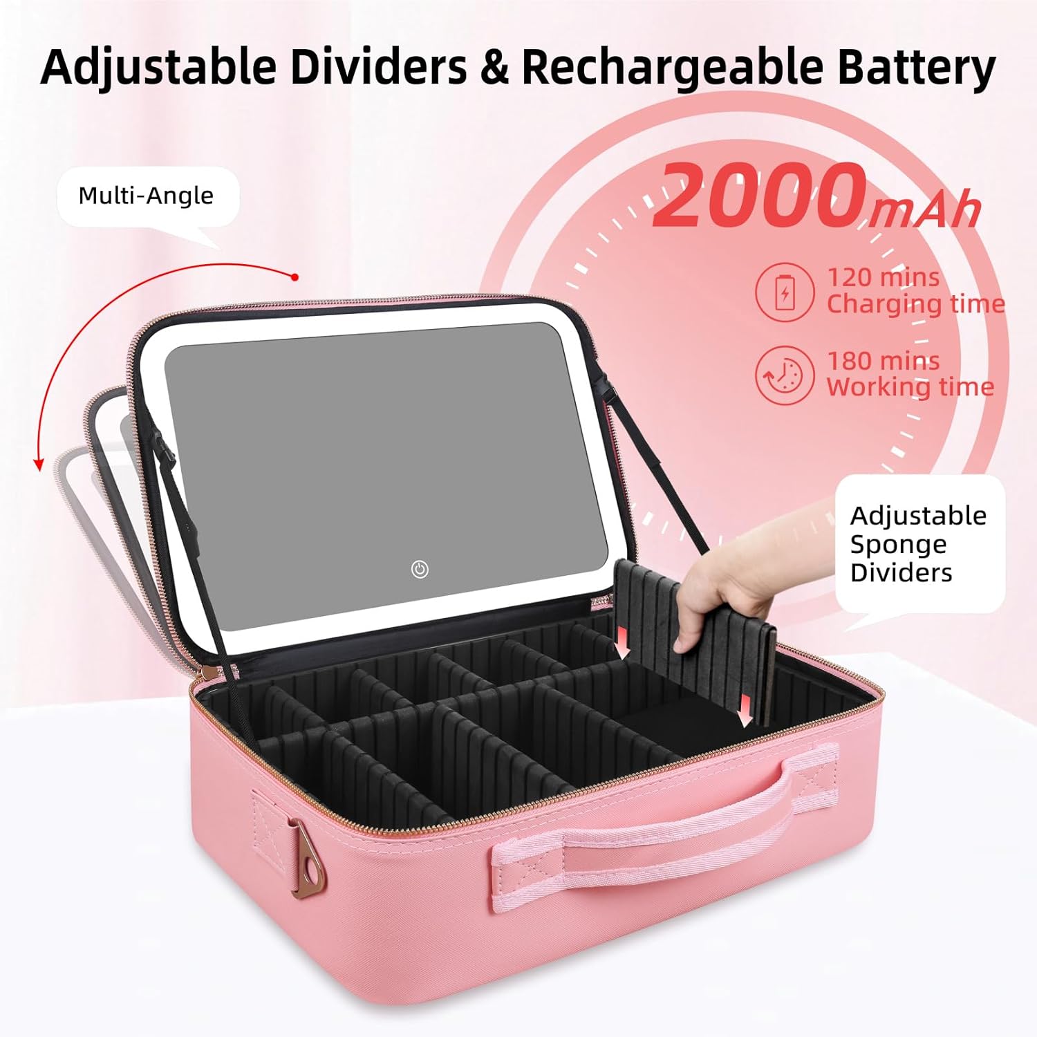 حقيبة مكياج كبيرة السعة 15''×1 - مراجعة Travel Accessories Bag وسعره